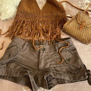 PATRICK ROBINSON Target brown linen Shorts 1